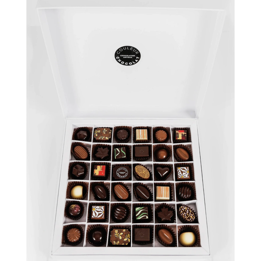 Coffret de chocolats (36 morceaux) - Couleur Chocolat 360g