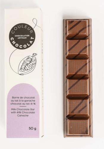 Milk chocolate bar (Alunga 41%) - Couleur Chocolat 50g 