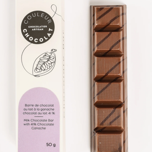 Milk chocolate bar (Alunga 41%) - Couleur Chocolat 50g 