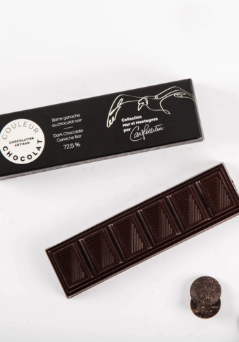 Dark chocolate ganache bar (72.5% cocoa) (Sea and Mountain) - Couleur Chocolat 50g 
