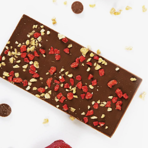 Tablette chocolat au lait  fraises et sucre d'érable - Couleur Chocolat 90g 