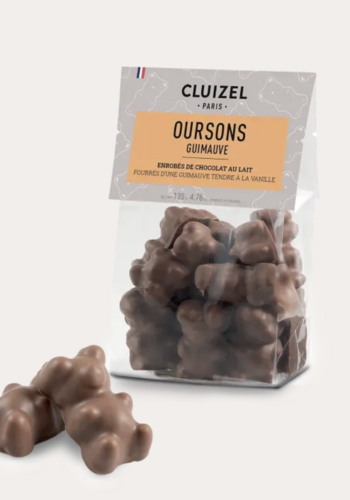 Oursons en chocolat lait et guimauve vanille - Cluizel 135g 