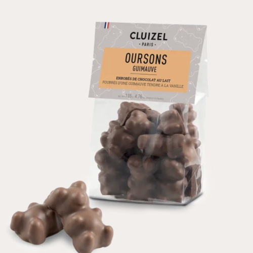 Oursons en chocolat lait et guimauve vanille - Cluizel 135g 