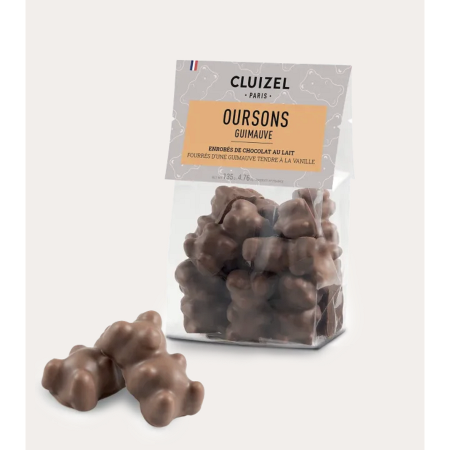 Oursons en chocolat lait et guimauve vanille - Cluizel 135g