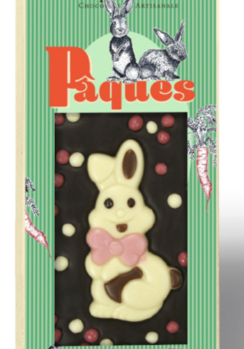 Barre gourmande de chocolat noir Pâques - Comptoir du Cacao 90g 