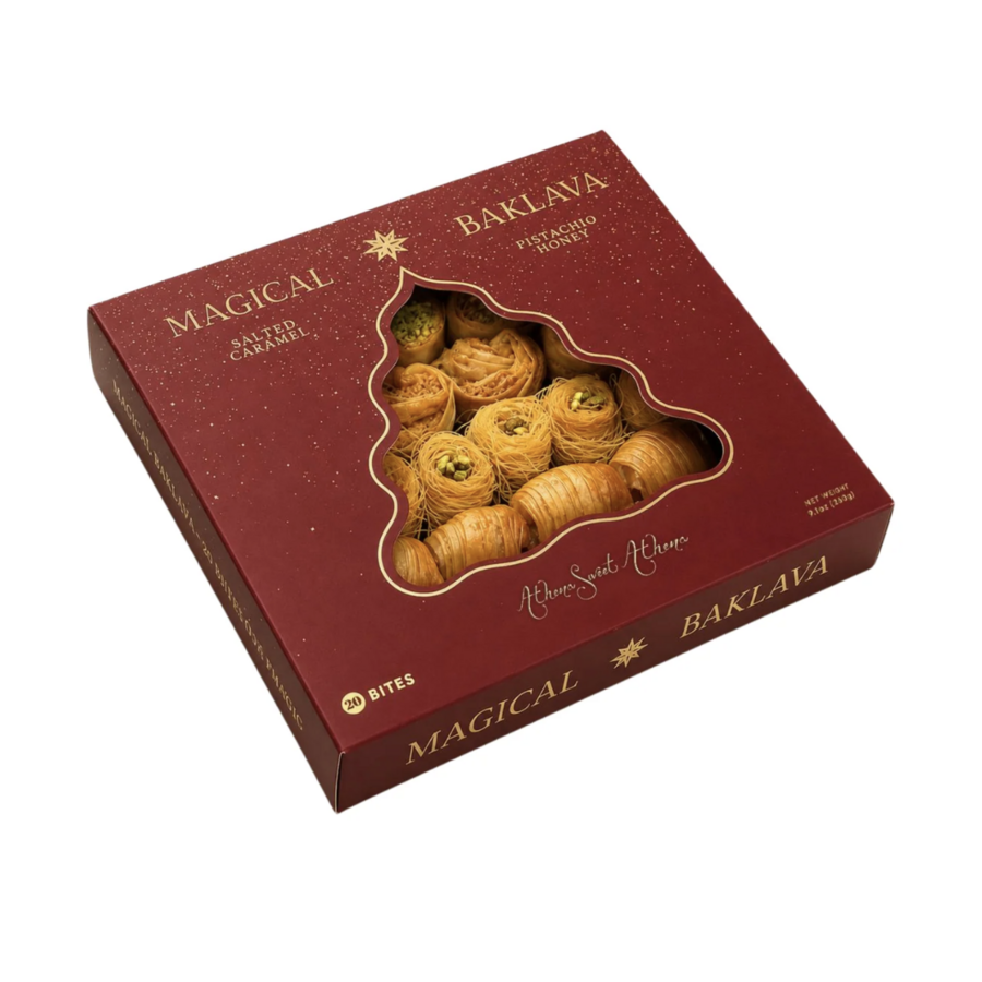 Assorted baklava with salted butter caramel and pistachios - Athena Magical (20 bites) 260g
