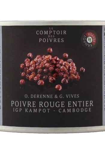 Poivre rouge entier IGP Kampot - Cambodge 80g 