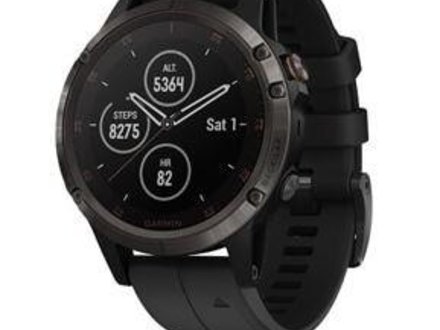 Garmin fenix 5 Plus, Sapphire, Carbon Gray w/DLC Silicon Band Garmin fenix 5 Plus, Sapphire, Carbon Gray w/DLC Silicon Band