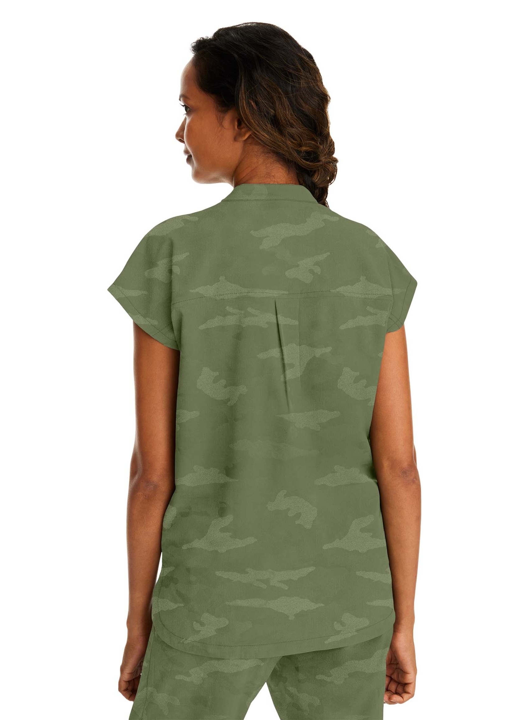 Purple Label by Healing Hands HH 2352 Journey Camo Top Olive