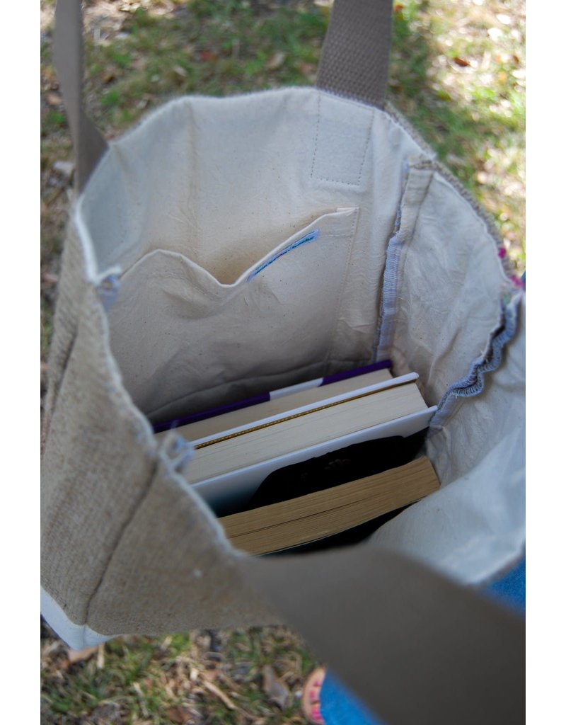 Tote Bag - Small Burlap Book Bag
