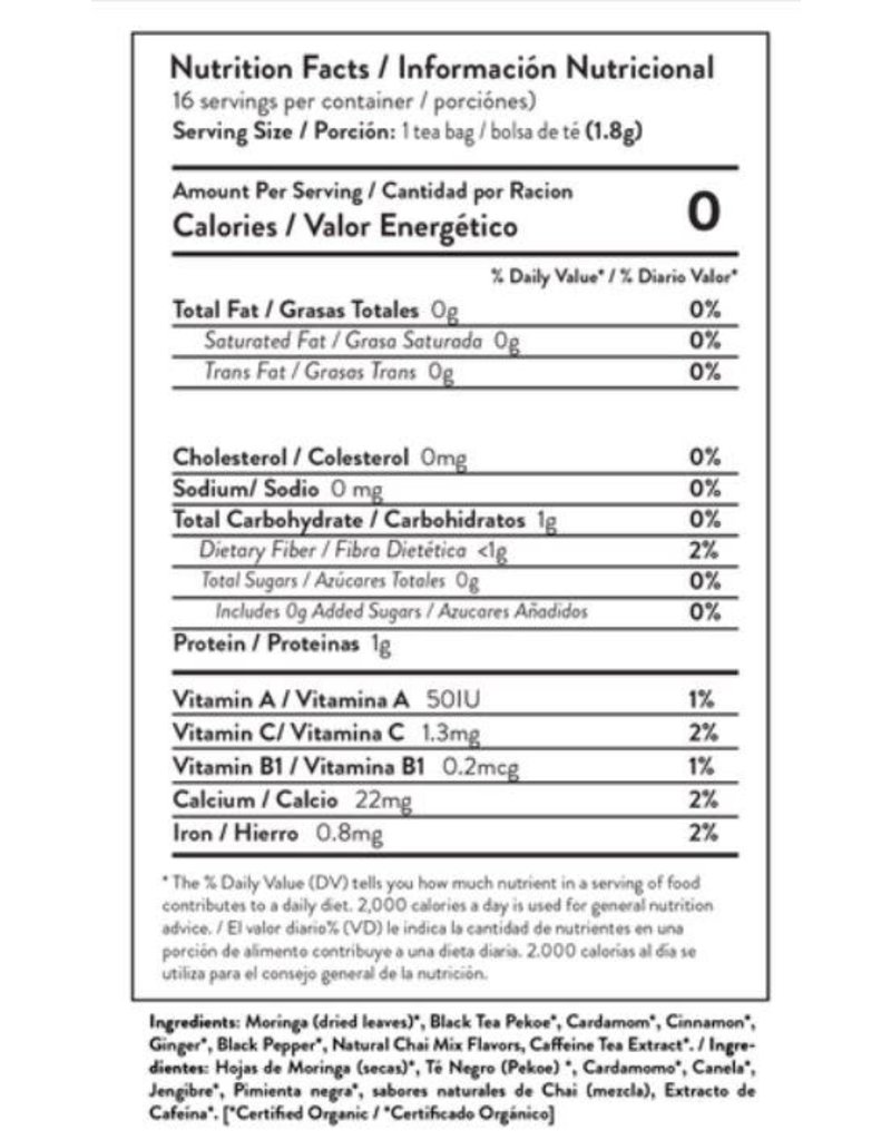 miracle tree Moringa Energy Tea - Chai