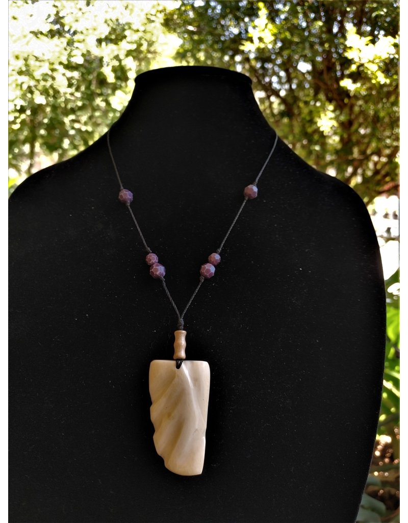Necklace - Carved Horn, Haiti
