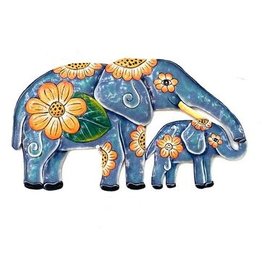 Wall Hanging - Mama and Baby Elephant
