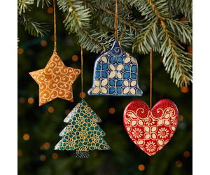 Batik Cookie Shapes Ornaments Set 