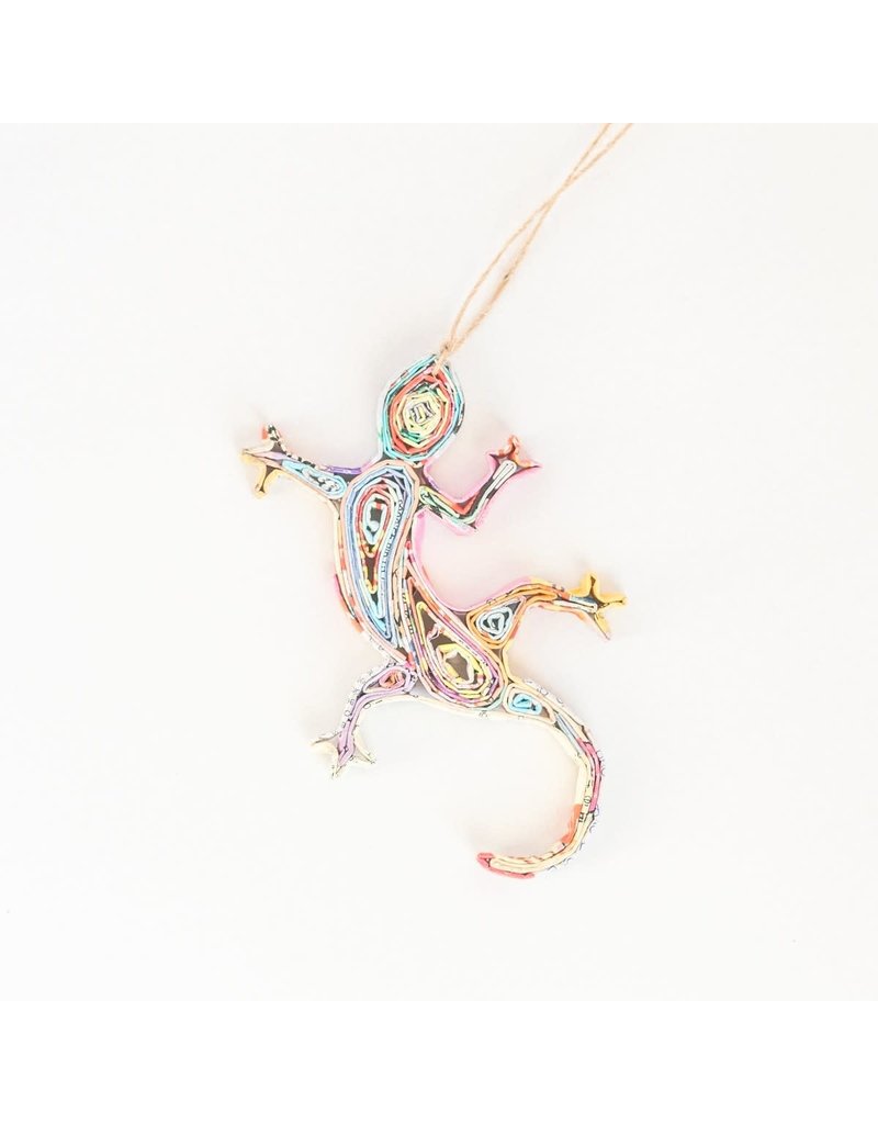 Ornament - Recycled Paper  Gecko