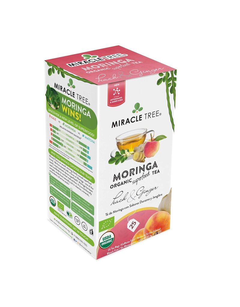 miracle tree Moringa Tea - Organic Peach & Ginger