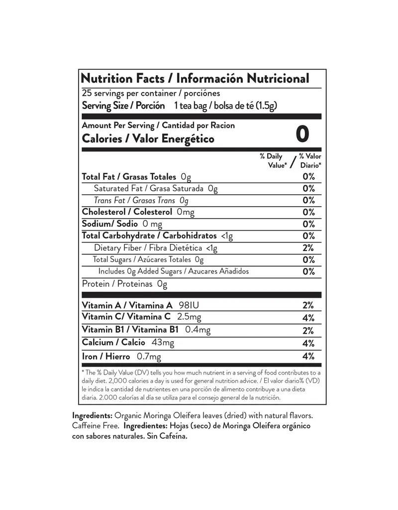 miracle tree Moringa Tea - Organic Lemon & Chamomile