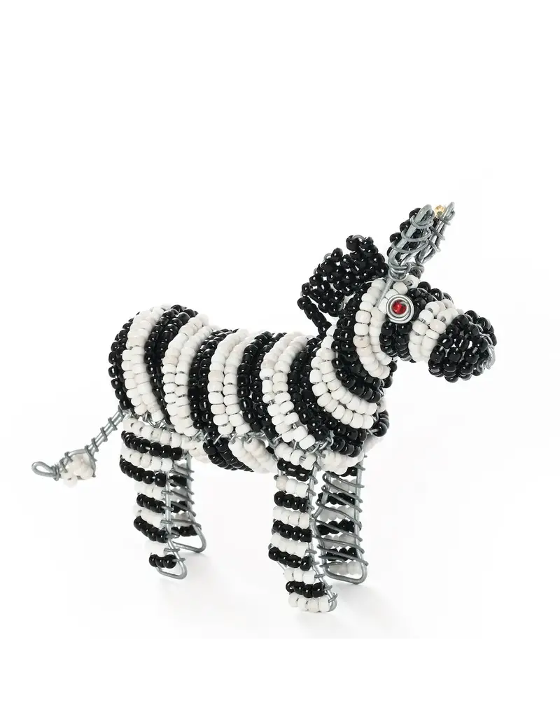 Swahill / Faire Beaded Zebra Sculpture