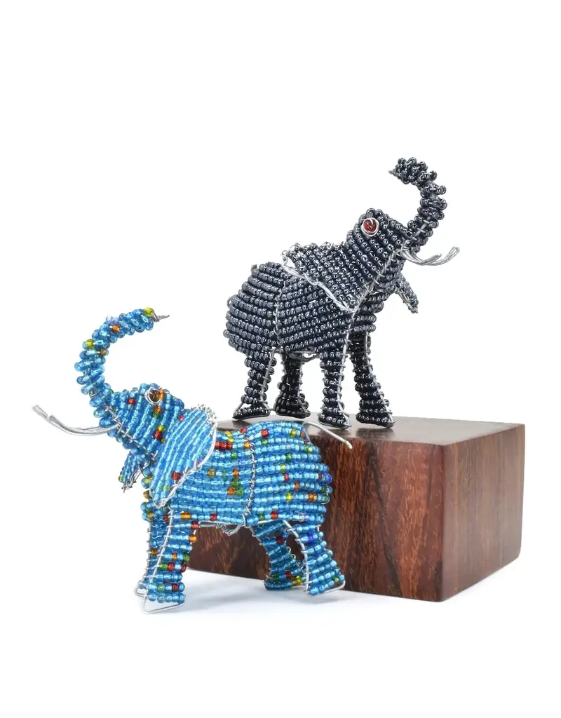 Swahill / Faire Beaded Elephant Sculpture