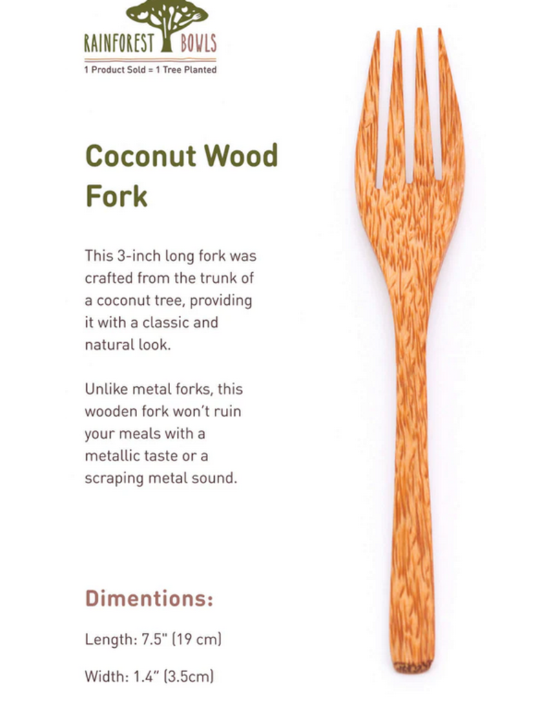 rainforest bowls Coconut Wood Fork