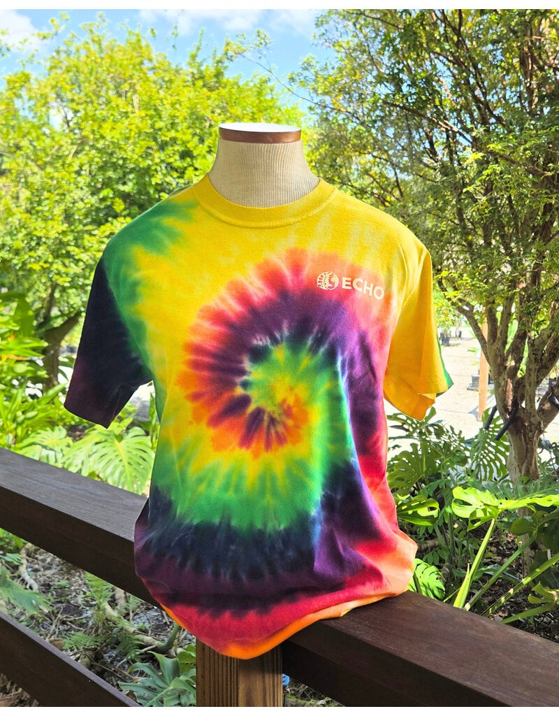 T-Shirt Men's Crew Neck - Rainbow Tie-Dye, Small