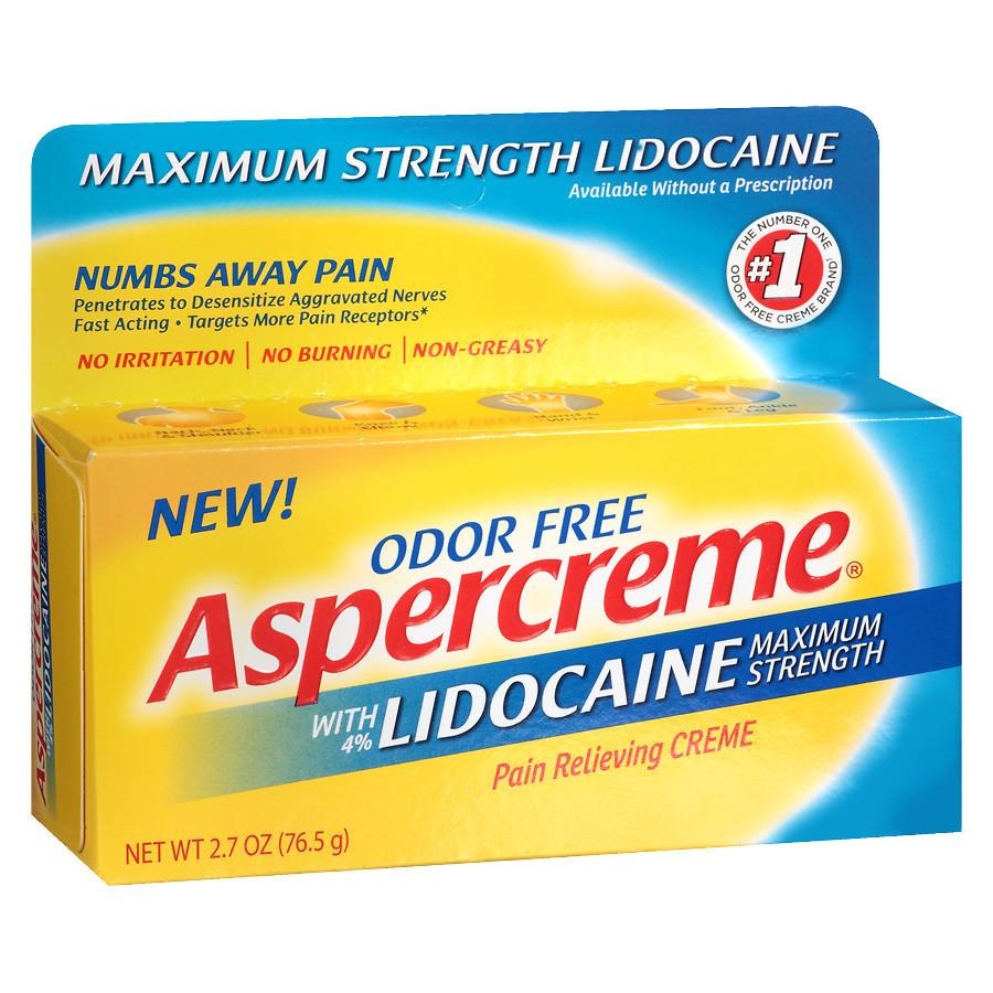 CHATTEM ASPERCREME- Odor Free Lidocaine 4% Creme 76.5 g.