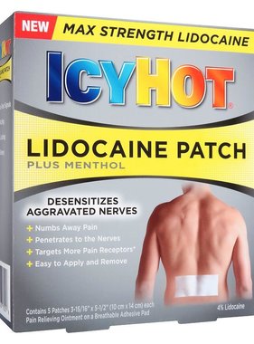 CHATTEM ICY HOT- Lidocaine Patch Plus Menthol 5 Patches