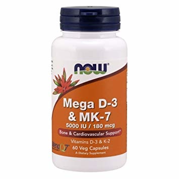 NOW NOW- Mega D-3&MK-7 60 Veg Capsules