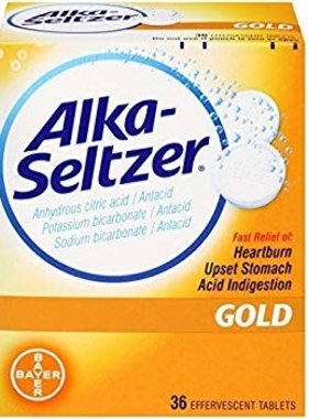 BAYER ALKA SELTZER- Gold 36 Effervescent tablets