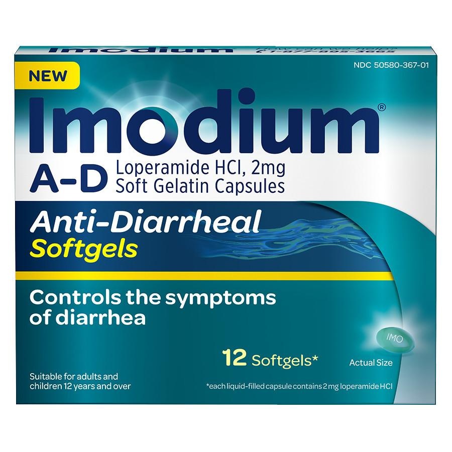 JOHNSON AND JOHNSON IMODIUM A-D Anti-Diarrheal 12 Softgels