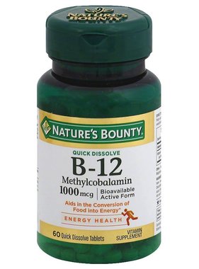 NATURES BOUNTY NATURE'S BOUNTY- VITAMIN B12 1000 mcg Methylcobalamin 60 tablets