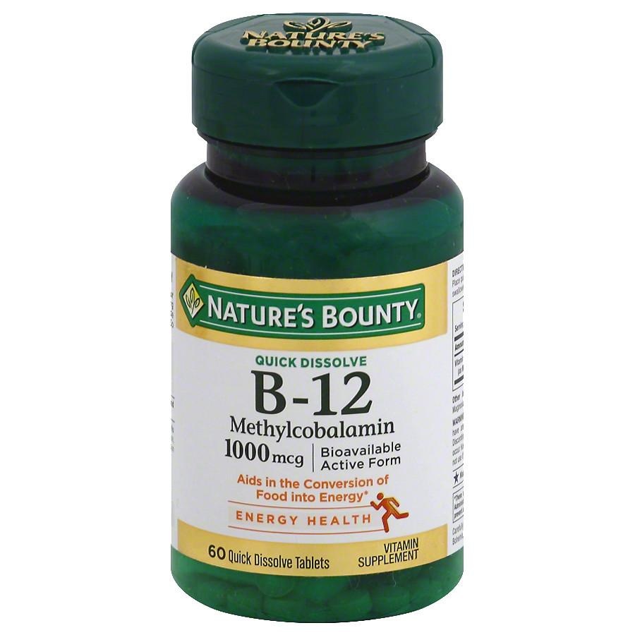 NATURES BOUNTY NATURE'S BOUNTY- VITAMIN B12 1000 mcg Methylcobalamin 60 tablets