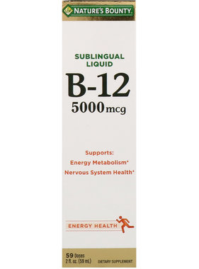 NATURES BOUNTY VITAMIN B12- 5000 mcg Sublingual Liquid 59 ml