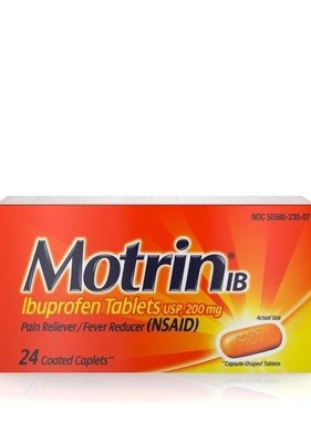 JOHNSON AND JOHNSON MOTRIN Ibuprofen 200 mg 24 Caplets