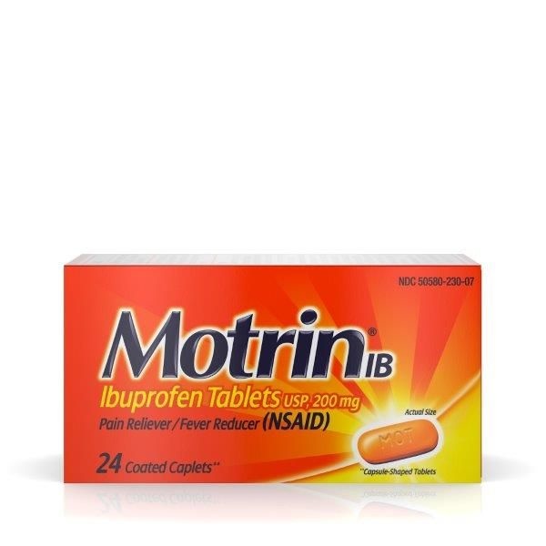 JOHNSON AND JOHNSON MOTRIN Ibuprofen 200 mg 24 Caplets