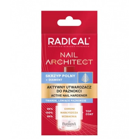 FARMONA RADICAL Nail Architect Aktywny Utwardzacz Do Paznokci Skrzyp Polny + Diament 12ml