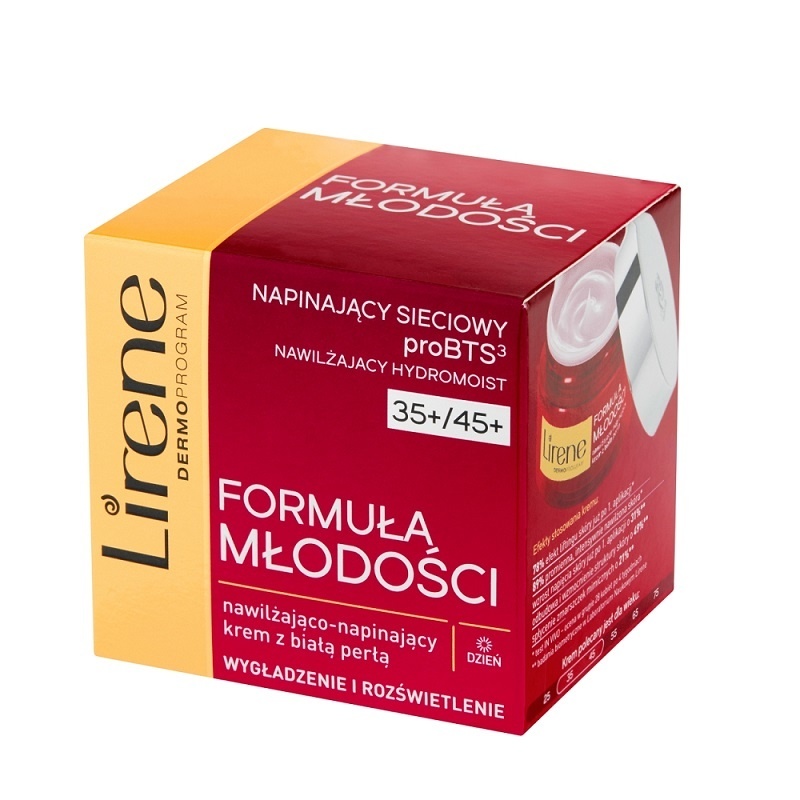 LIRENE LIRENE Formula Mlodosci 35+/45+ Nawilzajacy-Napinajacy Krem Z Biala Perla Na Dzien 50ml