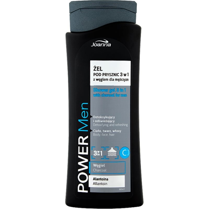 JOANNA JOANNA POWER Men Zel pod Prysznic 3w1 z Weglem 400 ml