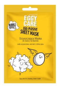 MARION MARION -EGGY CARE Egg-Plosive Sheet Mask Oczyszczajaca Maska Do Twarzy Na Tkaninie ,Soda Oczyszczona ,Ekstrakt z Zoltka Jajka 1szt