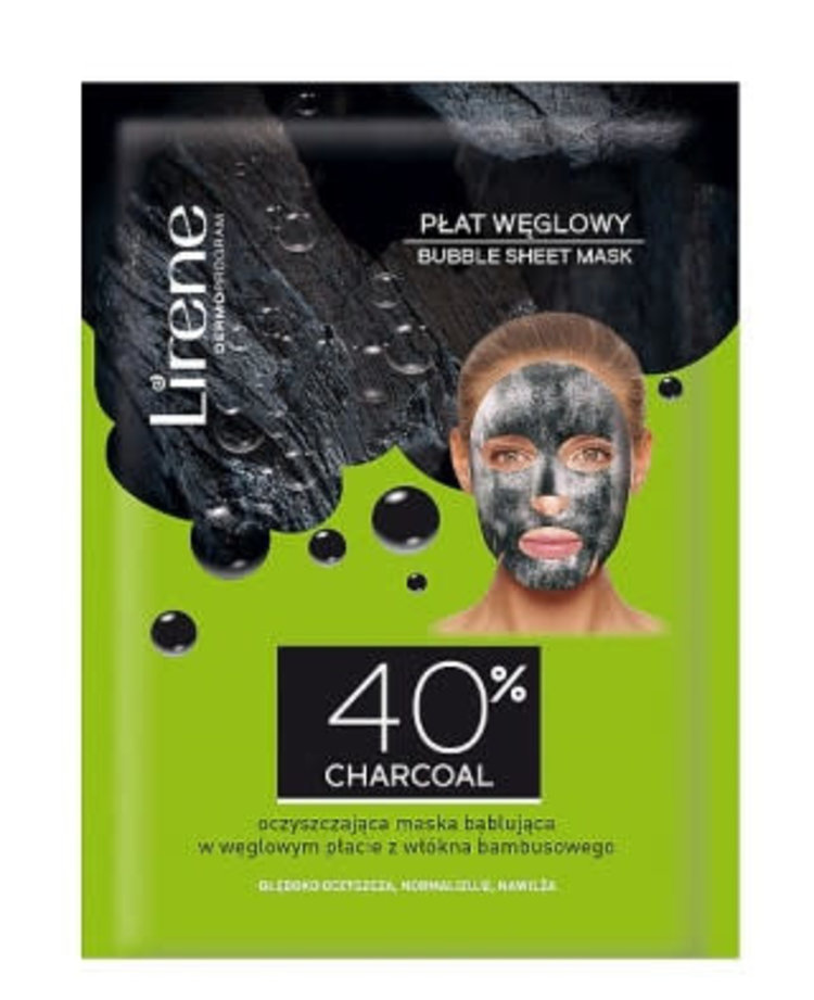 LIRENE LIRENE-PLAT WEGLOWY Bubble Sheet Mask 40%Charocal 1szt