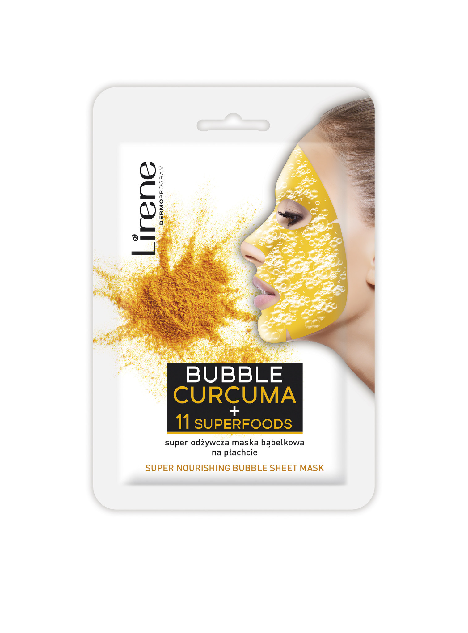 LIRENE LIRENE BUBBLE CURCUMA +11 SUPERFOODS Super Odzywcza Maska na Plachcie