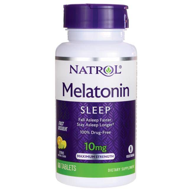 NATROL NATROL- Melatonin Sleep 10mg Max Stength Citrus 60 Tablets