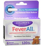 TARO PHARMACEUTICALS FEVERALL- Acetaminophen 6 Rectal Suppositories 120mg Ages 3-6 Years