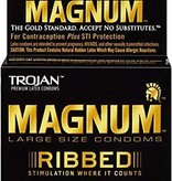 TROJAN TROJAN- Magnum Ribbed 3 Lubricated Large Condoms