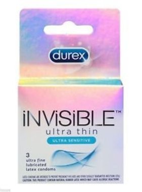 DUREX DUREX- Invisible Ultra Thin Ultra Sensitive 3 Lubricated Latex Condoms
