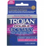 TROJAN TROJAN- Double Ecstasy 3 Latex Condoms