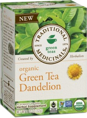 TRADITIONAL MEDICINALS TRADITIONAL MEDICINALS-Green Tea Dandelion 16 tea bags