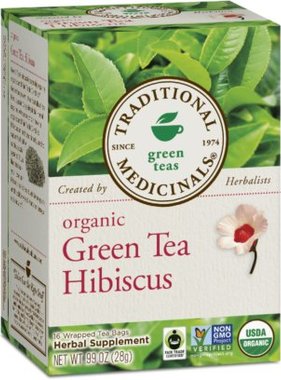 TRADITIONAL MEDICINALS TRADITIONAL MEDICINALS-Green Tea Hibiscus 16 tea bags