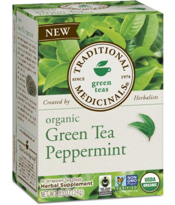 TRADITIONAL MEDICINALS TRADITIONAL MEDICINALS-Green Tea Peppermint 16 tea bags