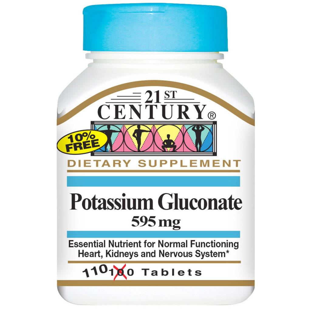 21  ST CENTURY HEALTHCARE POTASSIUM GLUCONATE-595 mg 110 tablets